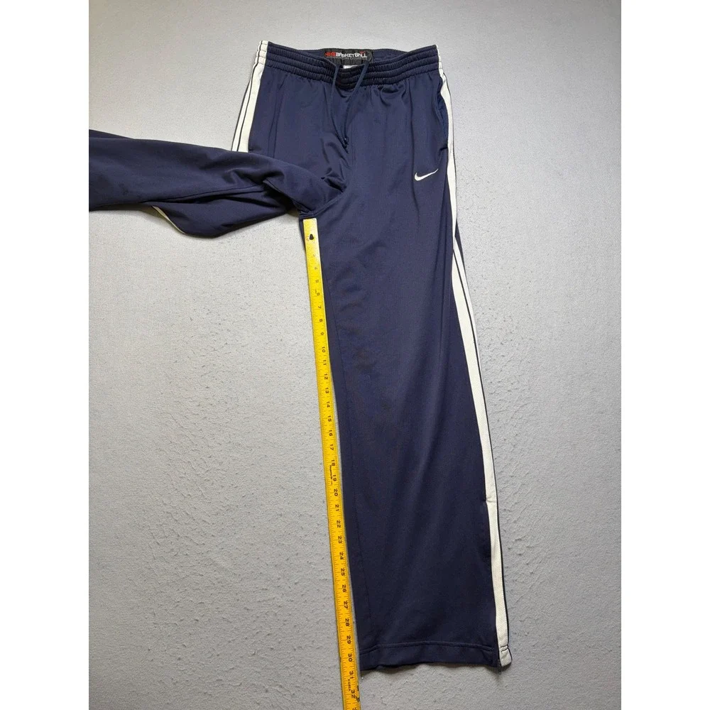 Nike Basketball Pants Mens XL Blue Y2K Baggy Side Stripe Mesh Warm Up N11